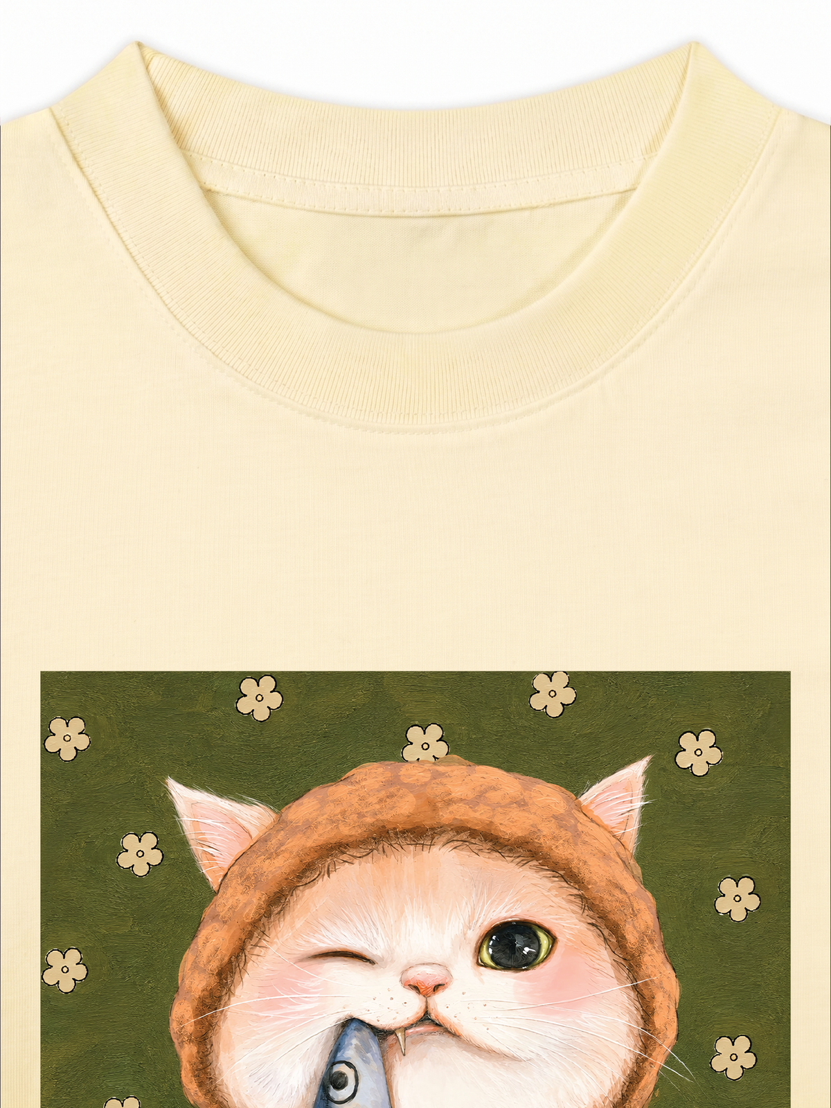 Áo Thun Relaxed Fit Green Fish Meow trước