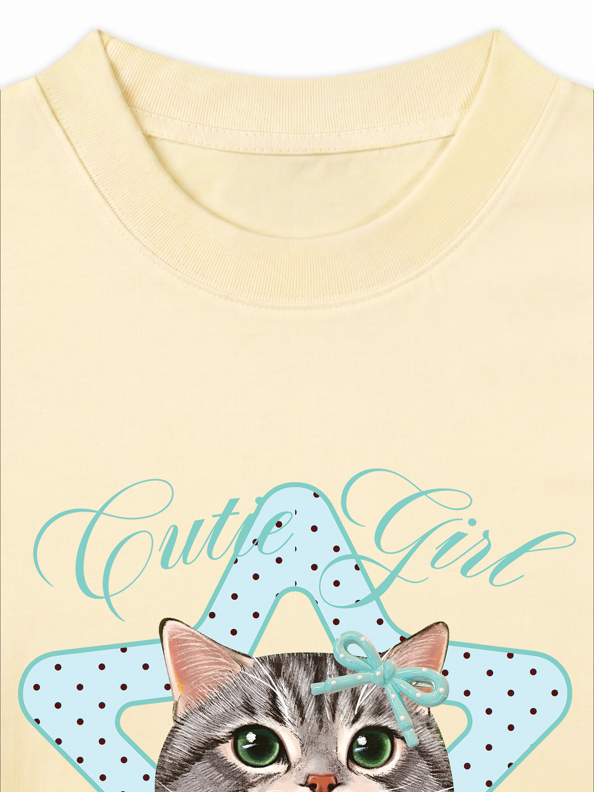 Áo Thun Relaxed Fit Cutie Girl Blue Tiffany