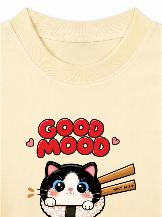 Áo Thun Relaxed Fit Good Mood Sushi Cat