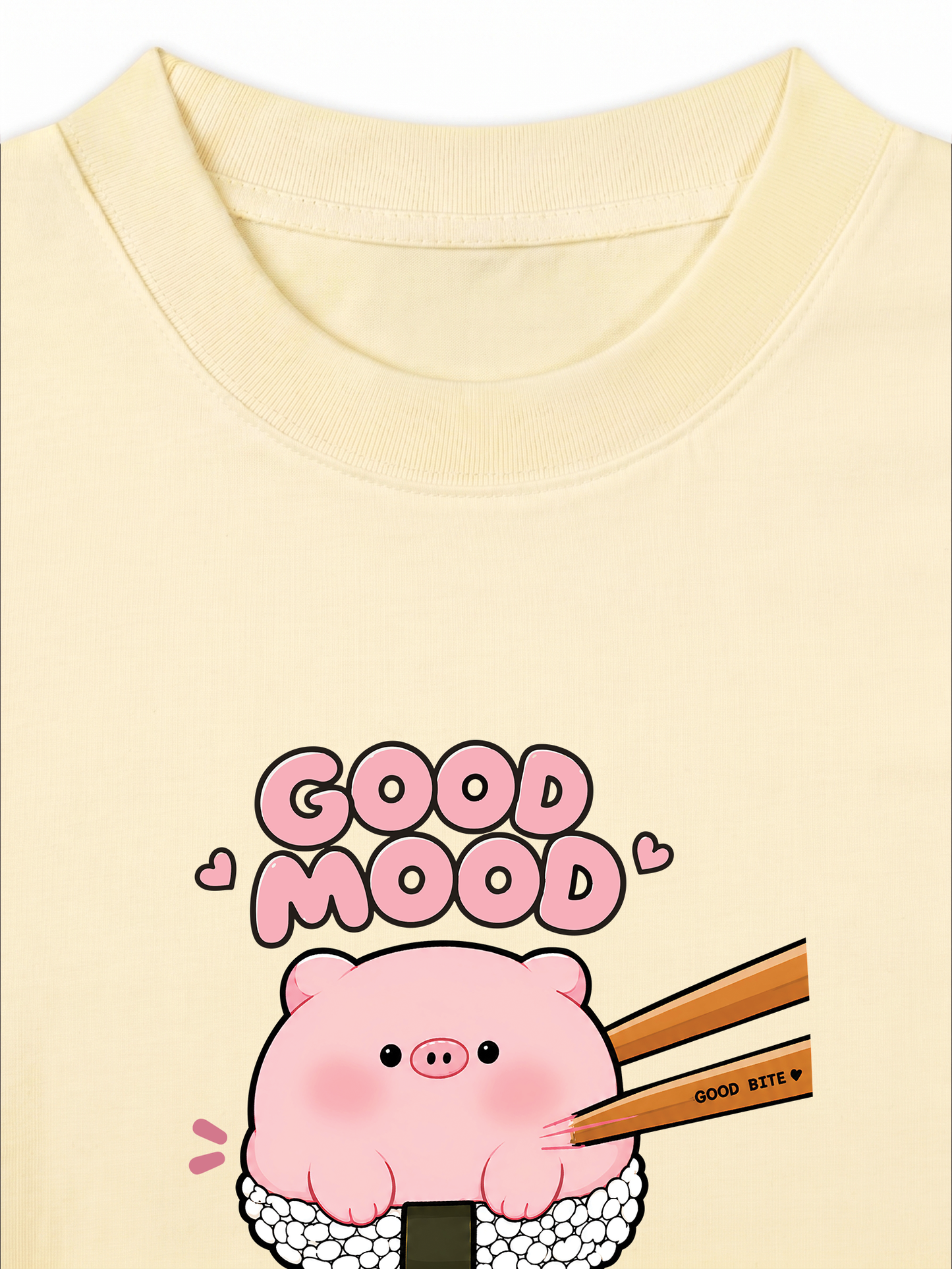 Áo Thun Relaxed Fit Good Mood Sushi Pig