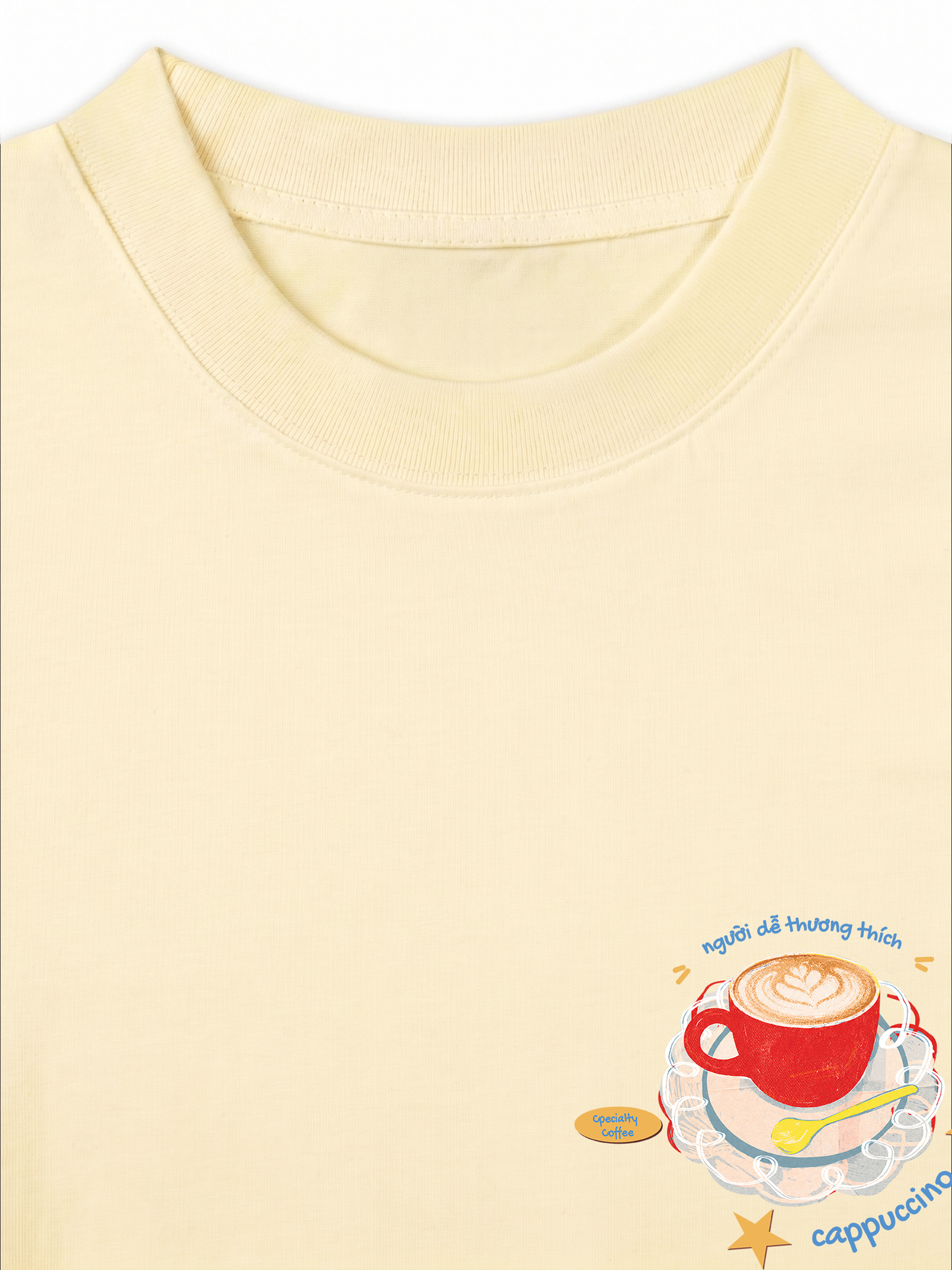 Áo Thun Relaxed Fit Người Dễ Thương Thích Cappuchino