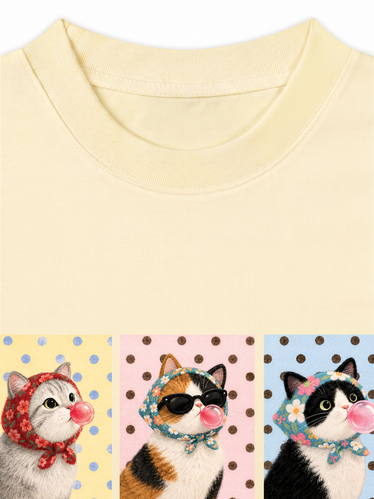 Áo Thun Relaxed Fit Dotty Kitty