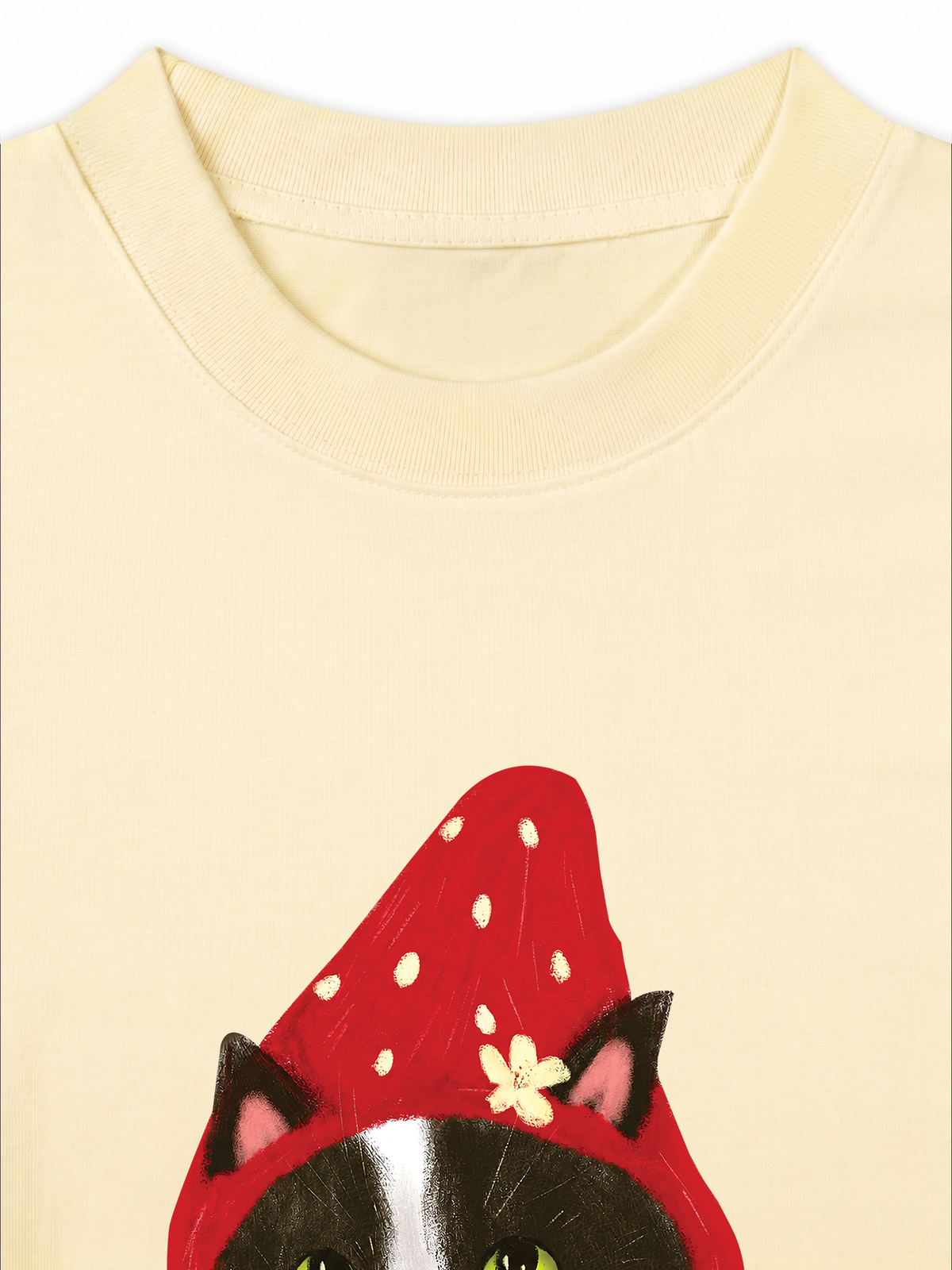 Áo Thun Relaxed Fit Strawberry Meow Kitten Day