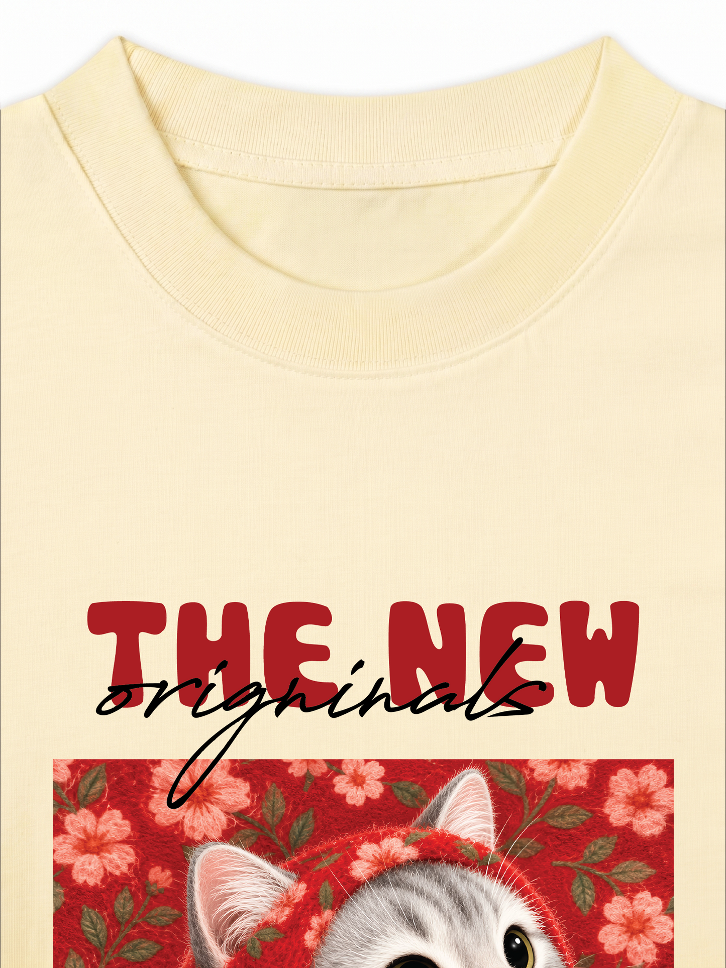 Áo Thun Relaxed Fit Red Daisy Daydream Meow