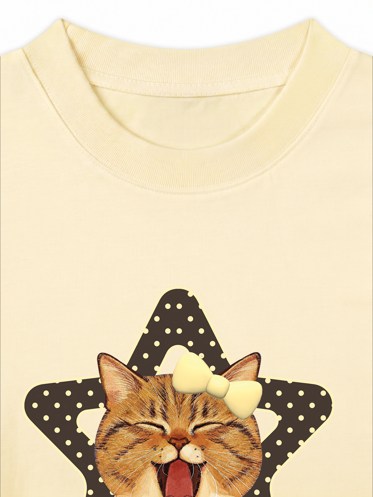 Áo Thun Relaxed Fit Cutie Girrl Star Meow
