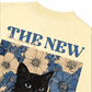 Áo Thun Relaxed Fit Blue Flower Cat