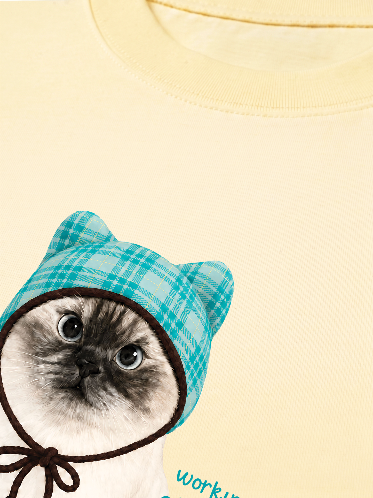 Áo Thun Relaxed Fit Working O'ttreats Blue Tiffany Meow