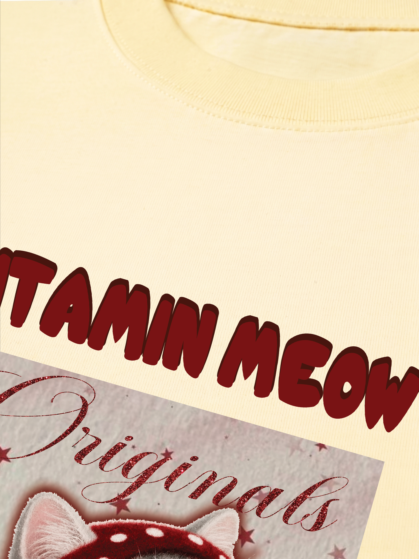 Áo Thun Relaxed Fit Red Vitamin Meow