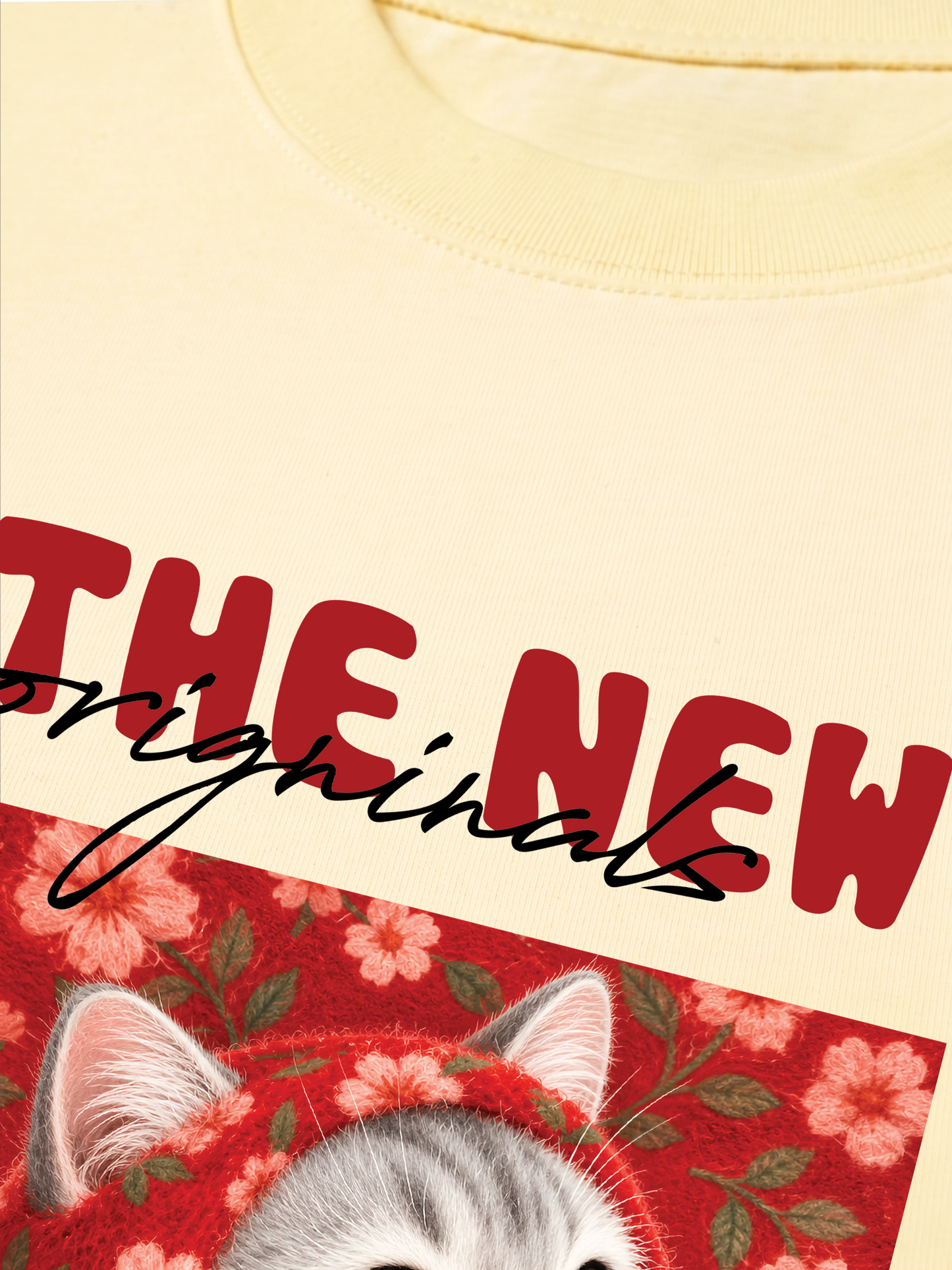 Áo Thun Relaxed Fit Red Daisy Daydream Meow