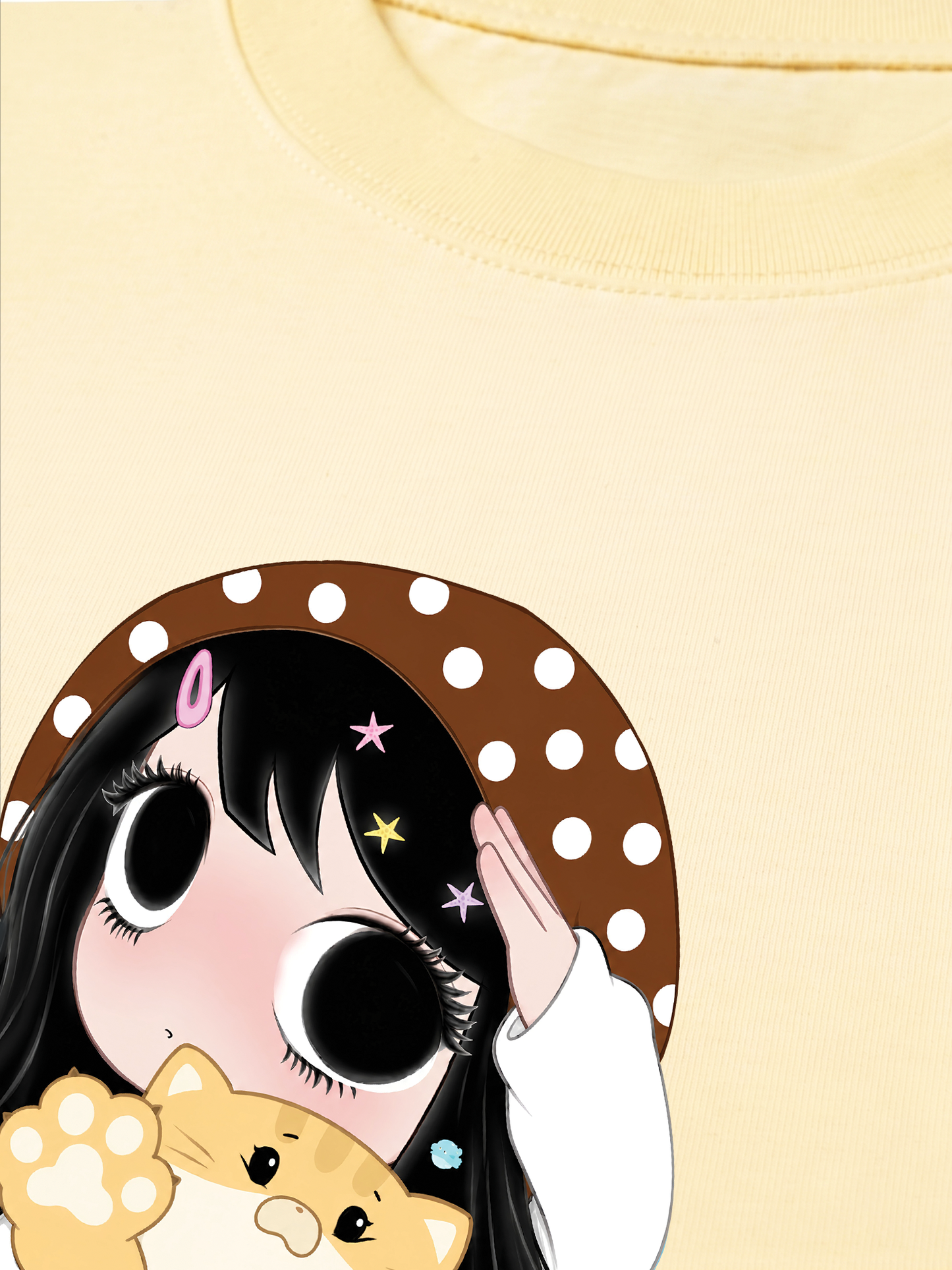 Áo Thun Relaxed Fit Little Girl Brown Dots