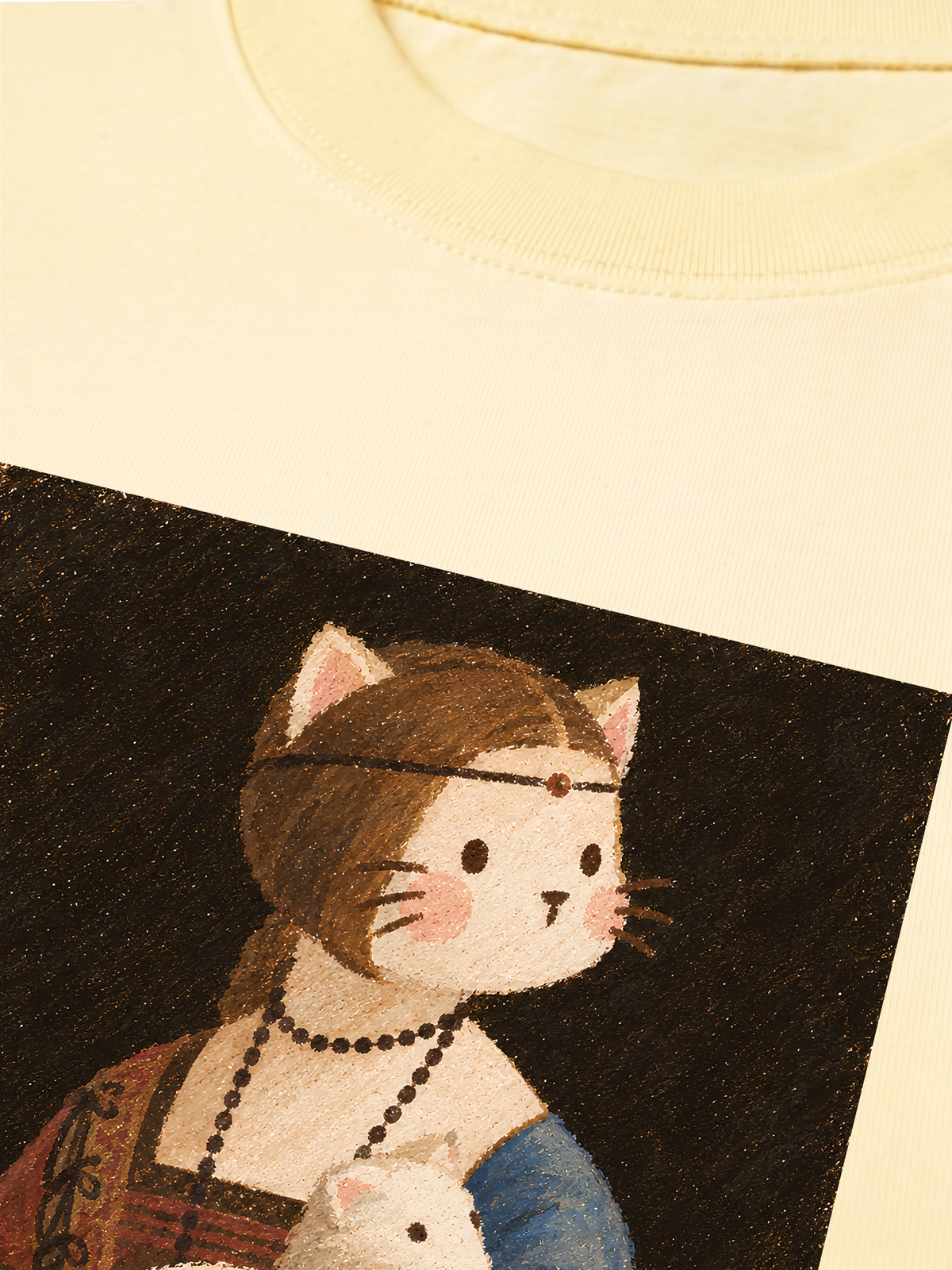Áo Thun Relaxed Fit Lady Cat with an Ermine