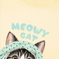 Áo Thun Relaxed Fit Meowy Cat Blue Tiffany Dots
