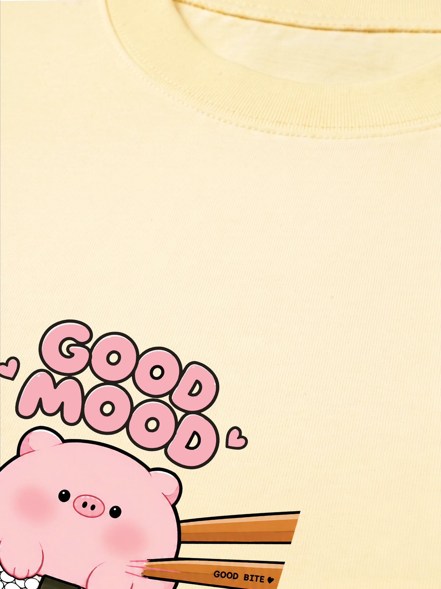 Áo Thun Relaxed Fit Good Mood Sushi Pig