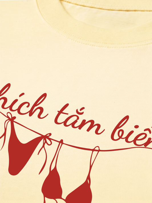 Áo Thun Relaxed Fit Thích Tắm Biển