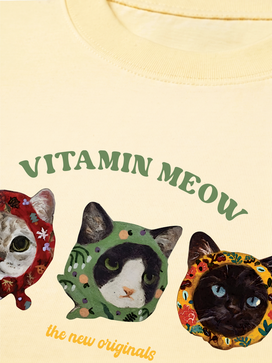 Áo Thun Relaxed Fit Vitamin Meow