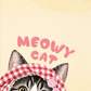 Áo Thun Relaxed Fit Meowy Cat Pink Plaid