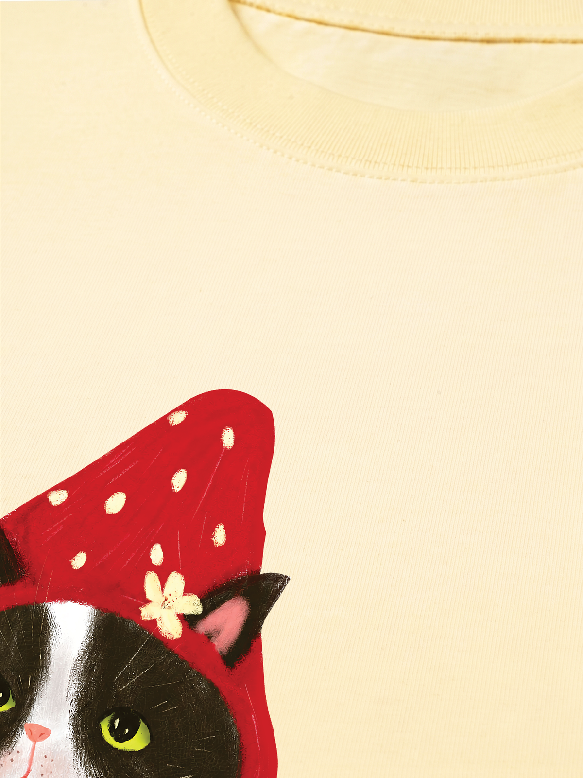 Áo Thun Relaxed Fit Strawberry Meow Kitten Day