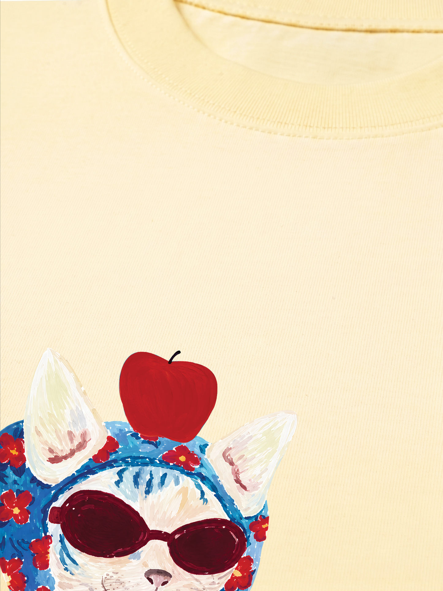 Áo Thun Relaxed Fit Kitten Day Meow With Apple