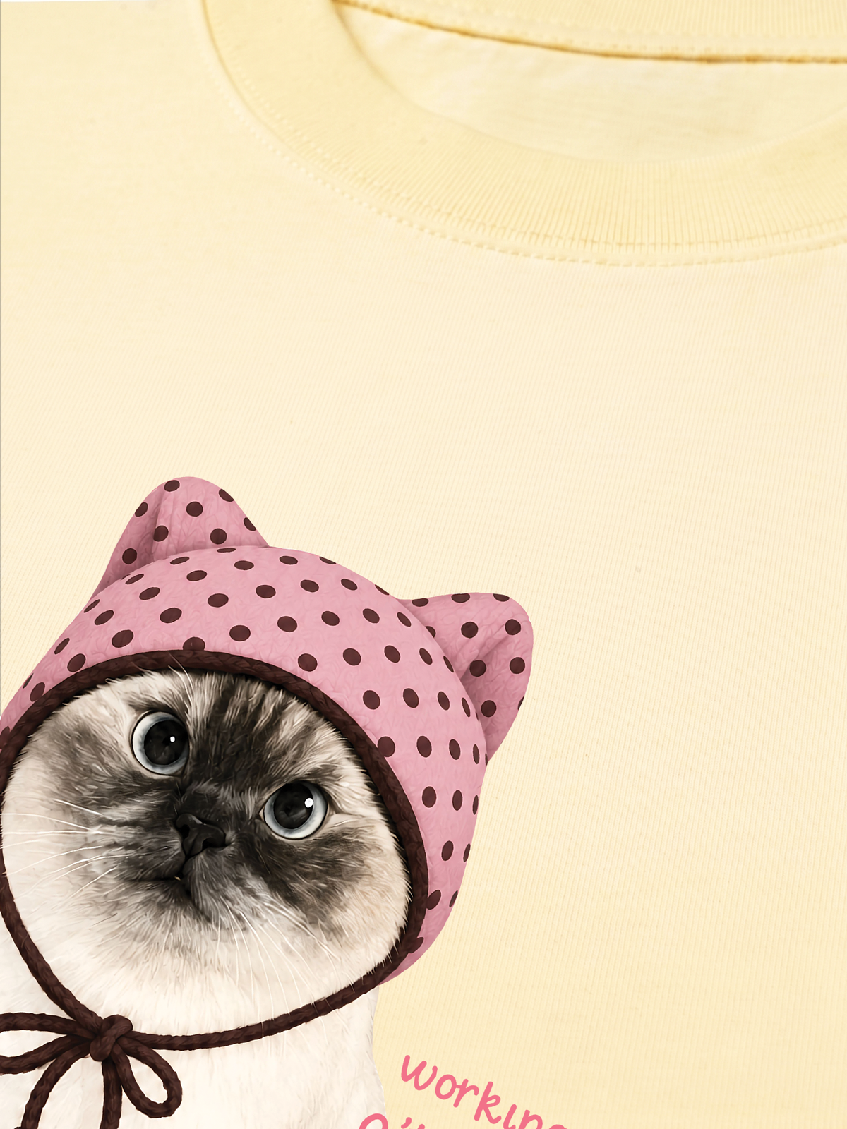 Áo Thun Relaxed Fit Working O'ttreats Pink Meow