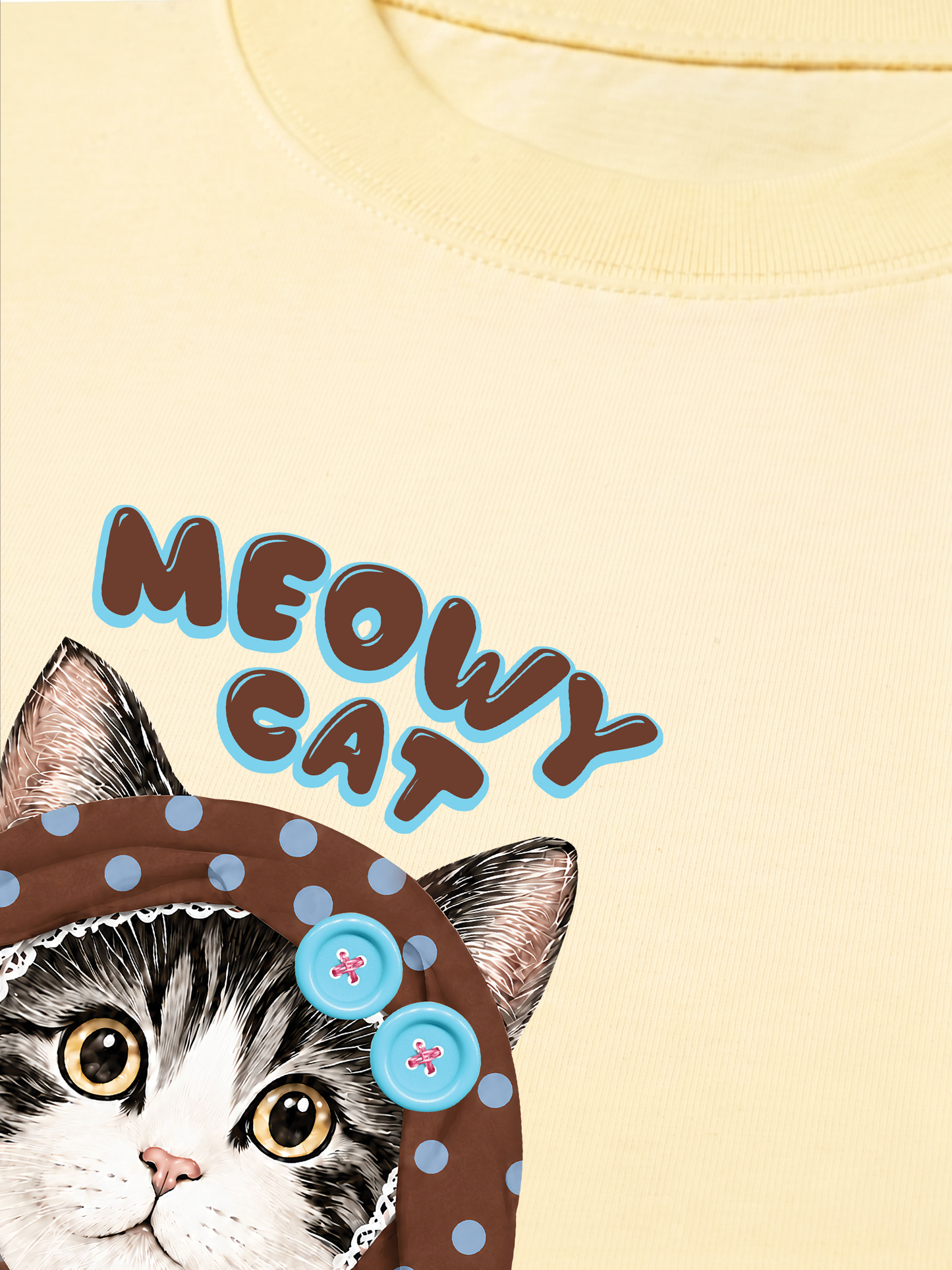 Áo Thun Relaxed Fit  Meowy Cat Brown