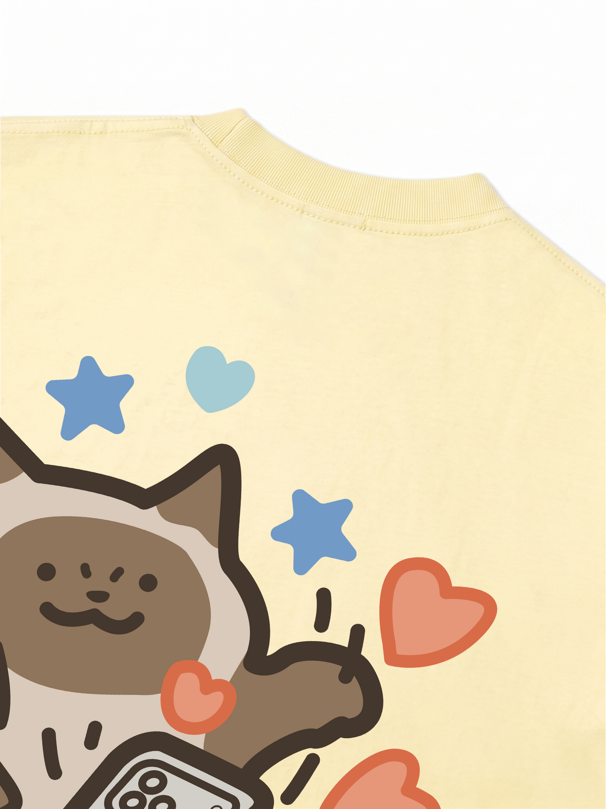 Áo Thun Relaxed Fit Happy Luv Cat Couple