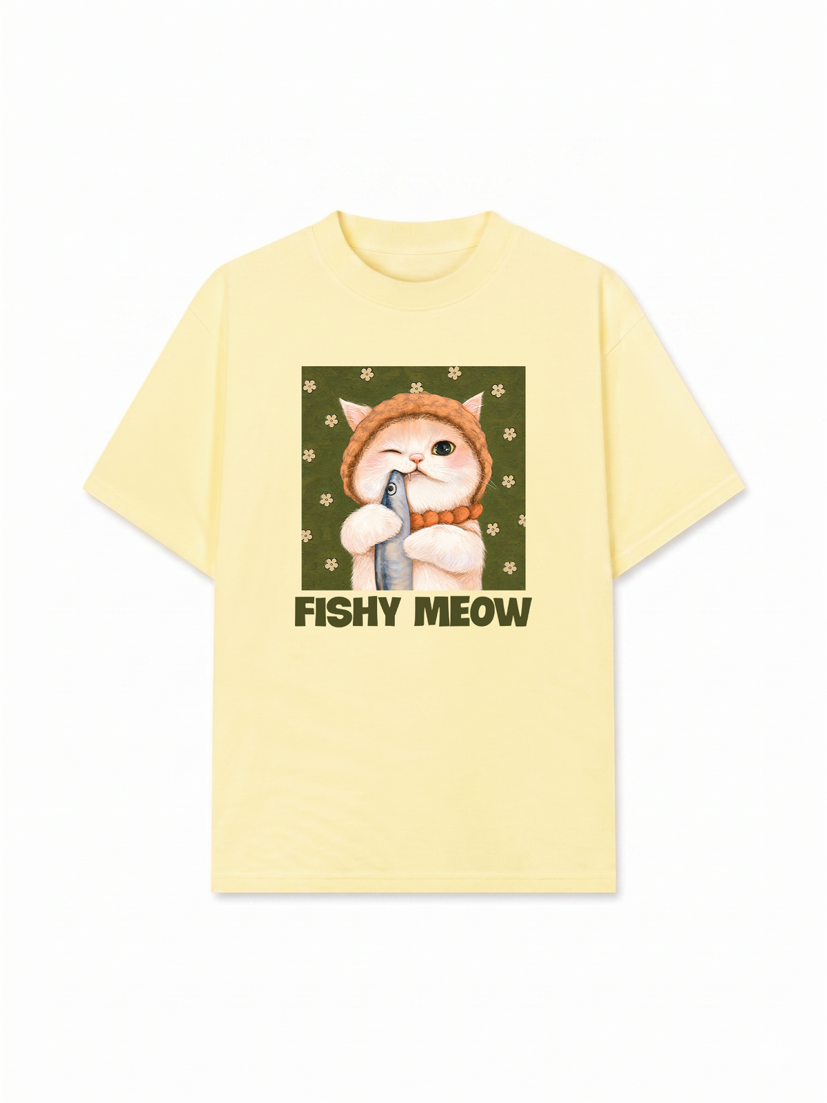 Áo Thun Relaxed Fit Green Fish Meow trước