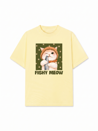 Áo Thun Relaxed Fit Green Fish Meow trước