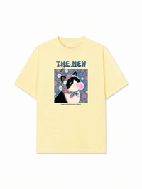 Áo Thun Relaxed Fit Pink Bubble Meow