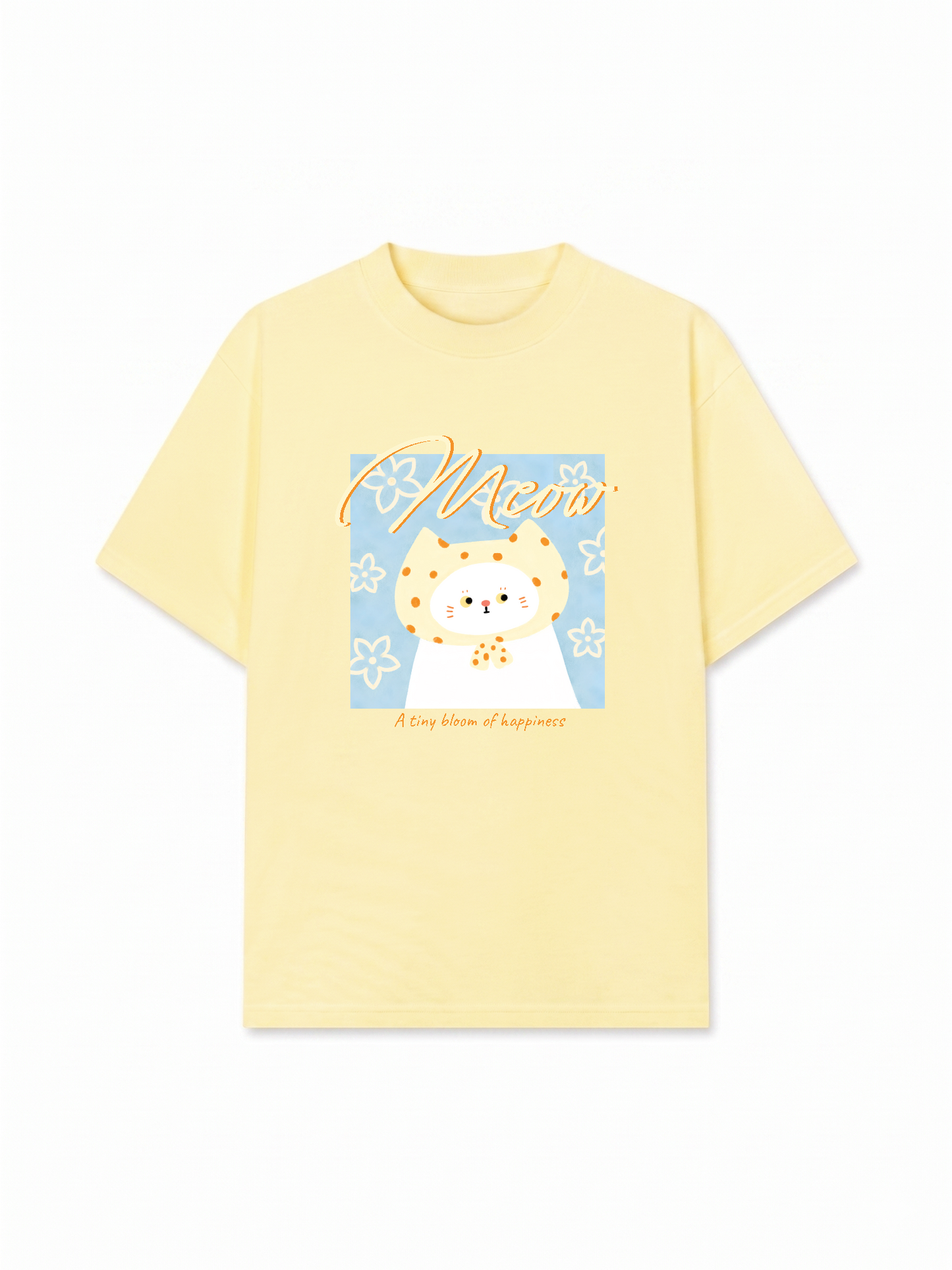 Áo Thun Relaxed Fit A Tiny Bloom Of Happiness Meow