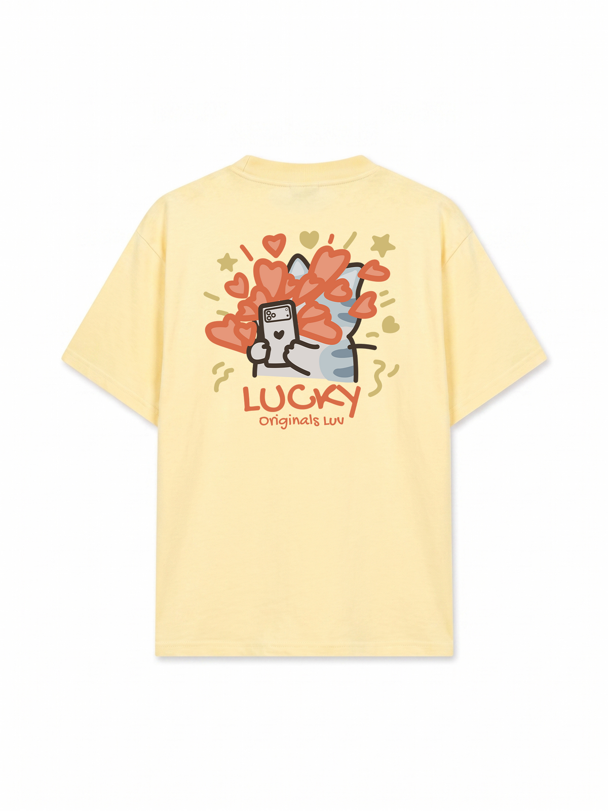 Áo Thun Relaxed Fit Lucky Luv Cat Couple