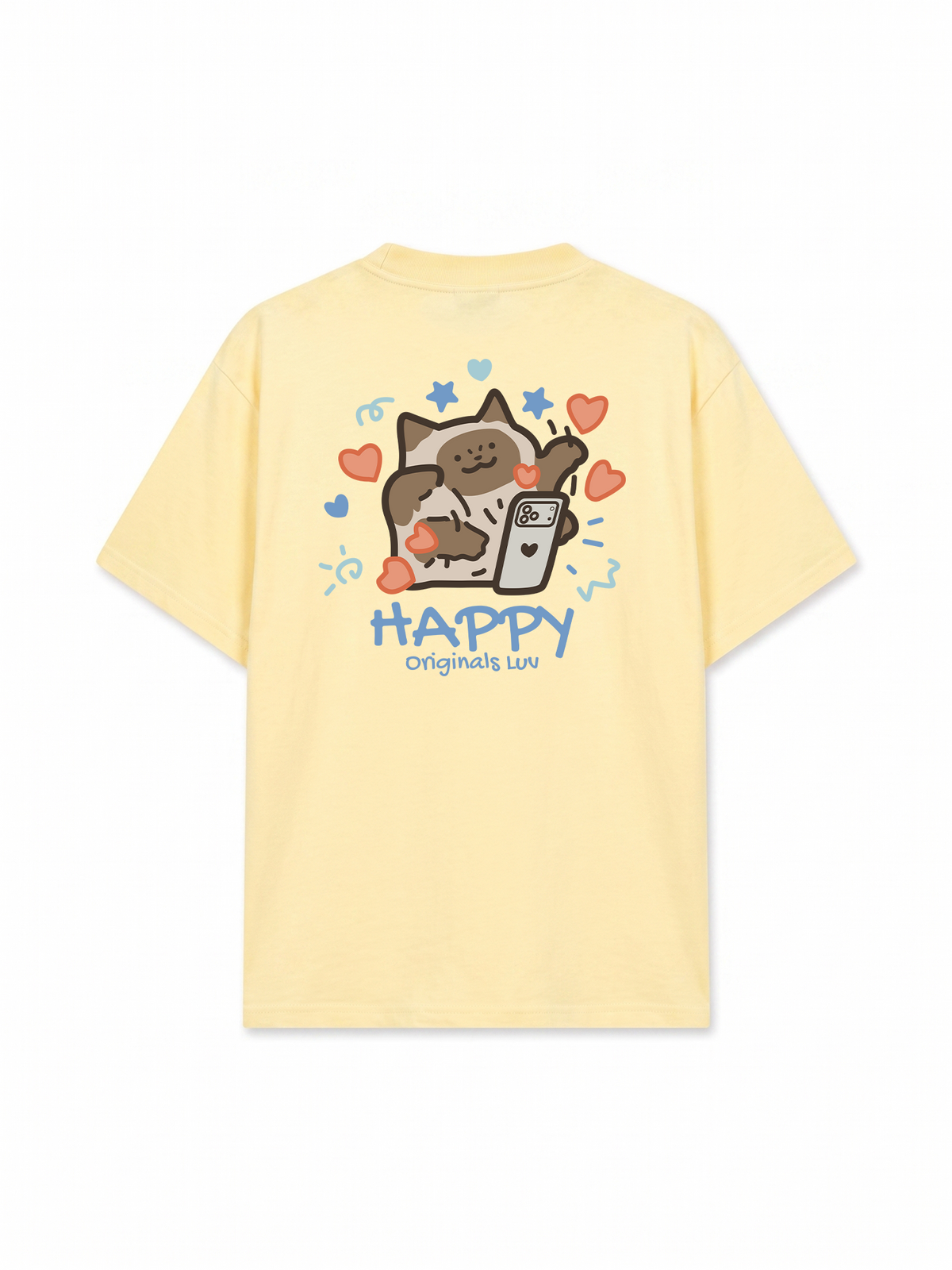 Áo Thun Relaxed Fit Happy Luv Cat Couple