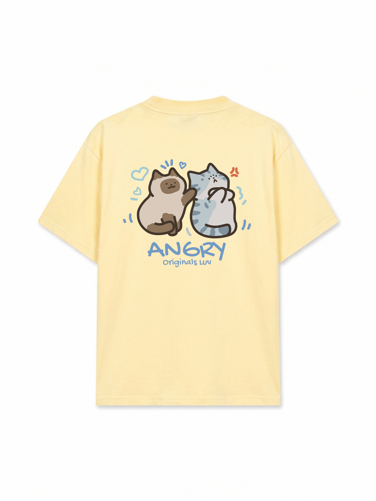 Áo Thun Relaxed Fit Angry Luv Cat Couple