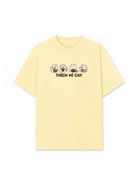 Áo Thun Relaxed Fit Thích Mì Cay-Mèo Trắng