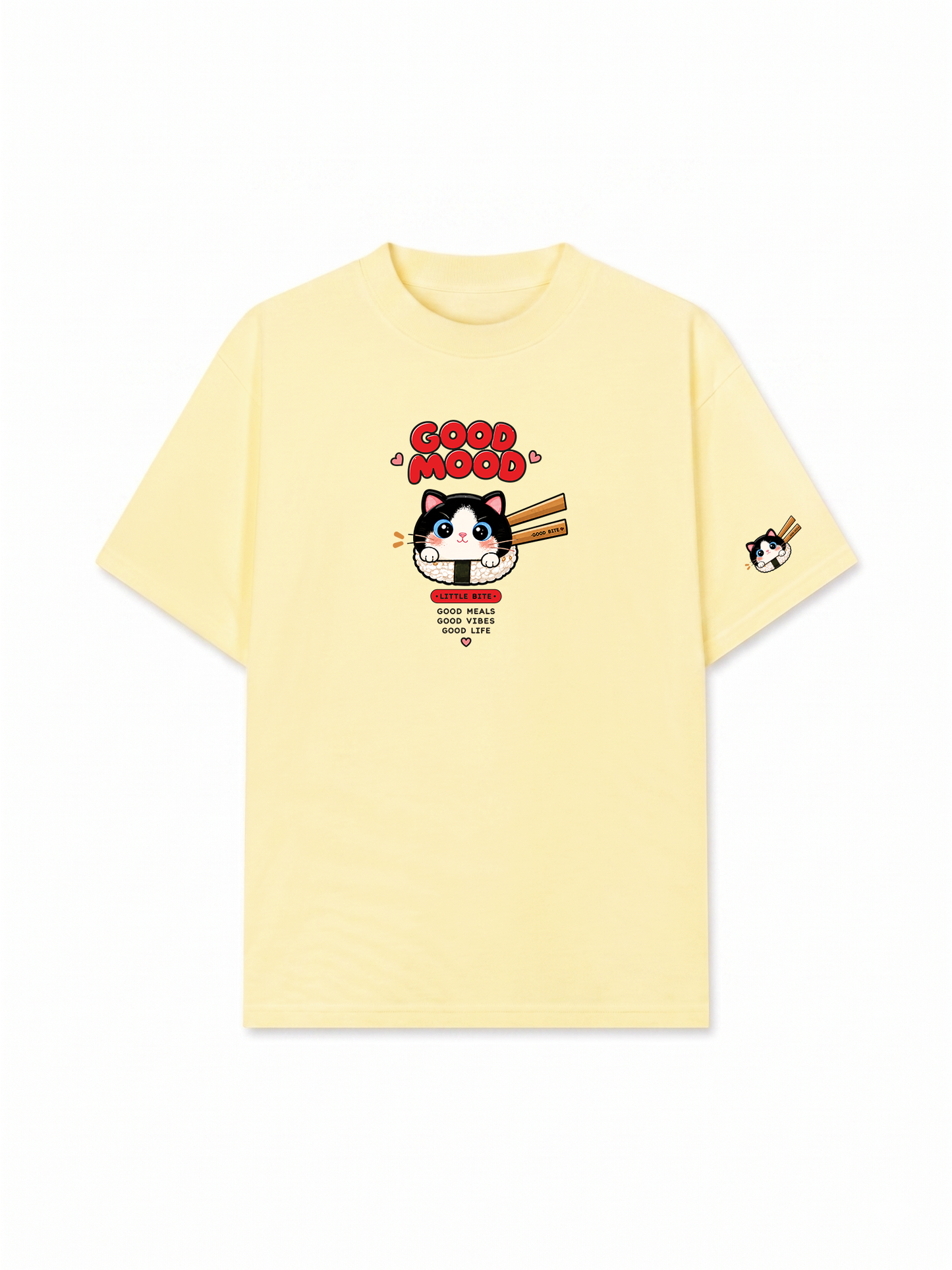 Áo Thun Relaxed Fit Good Mood Sushi Cat