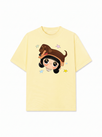 Áo Thun Relaxed Fit  Cute Girl With Dachshund