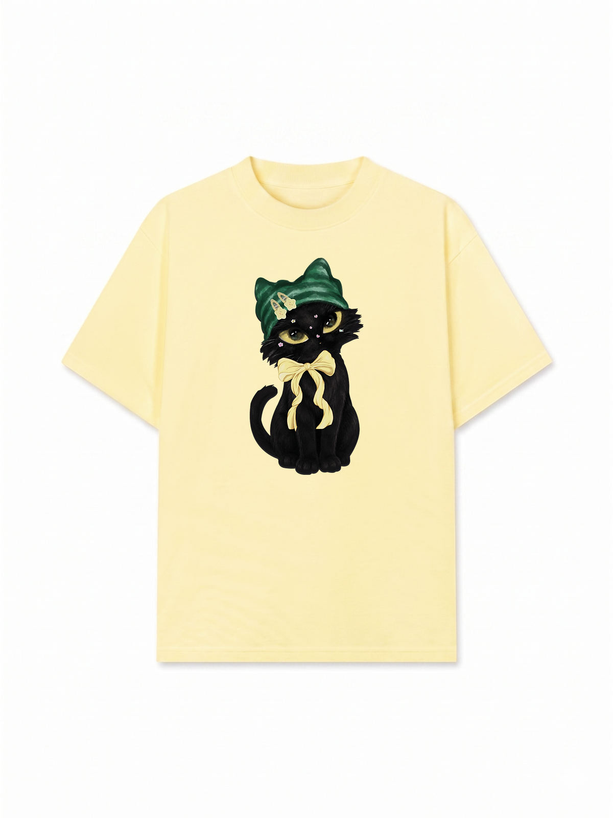 Áo Thun Relaxed Fit Black Cat Girl