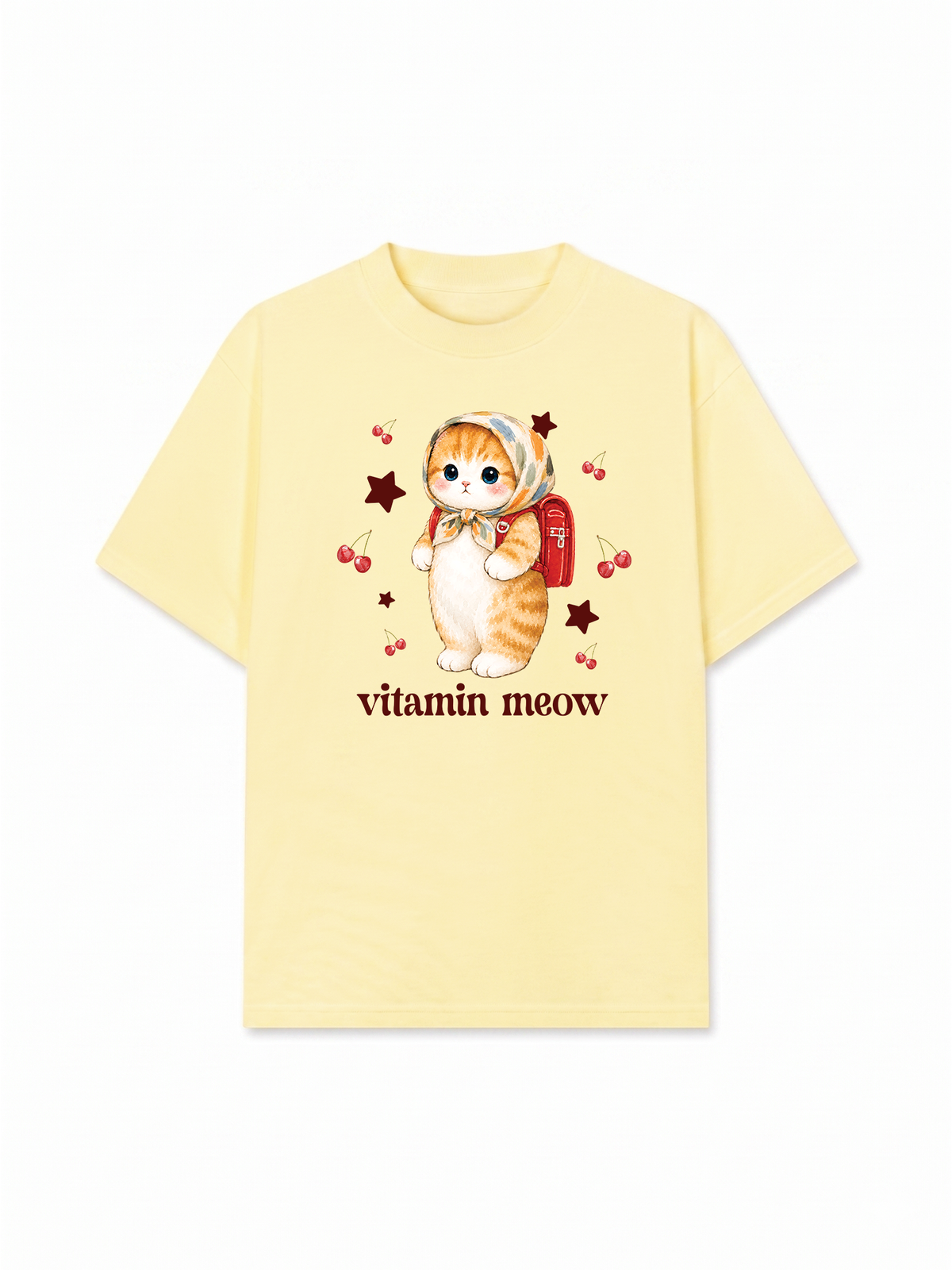 Áo Thun Relaxed Fit Pickleball Girl Meow Vitamin Meow Go School