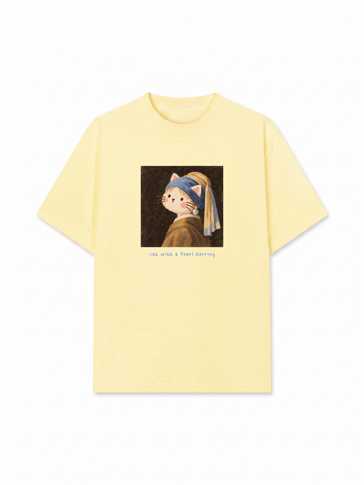 Áo Thun Relaxed Fit Cat with a Pearl Earring