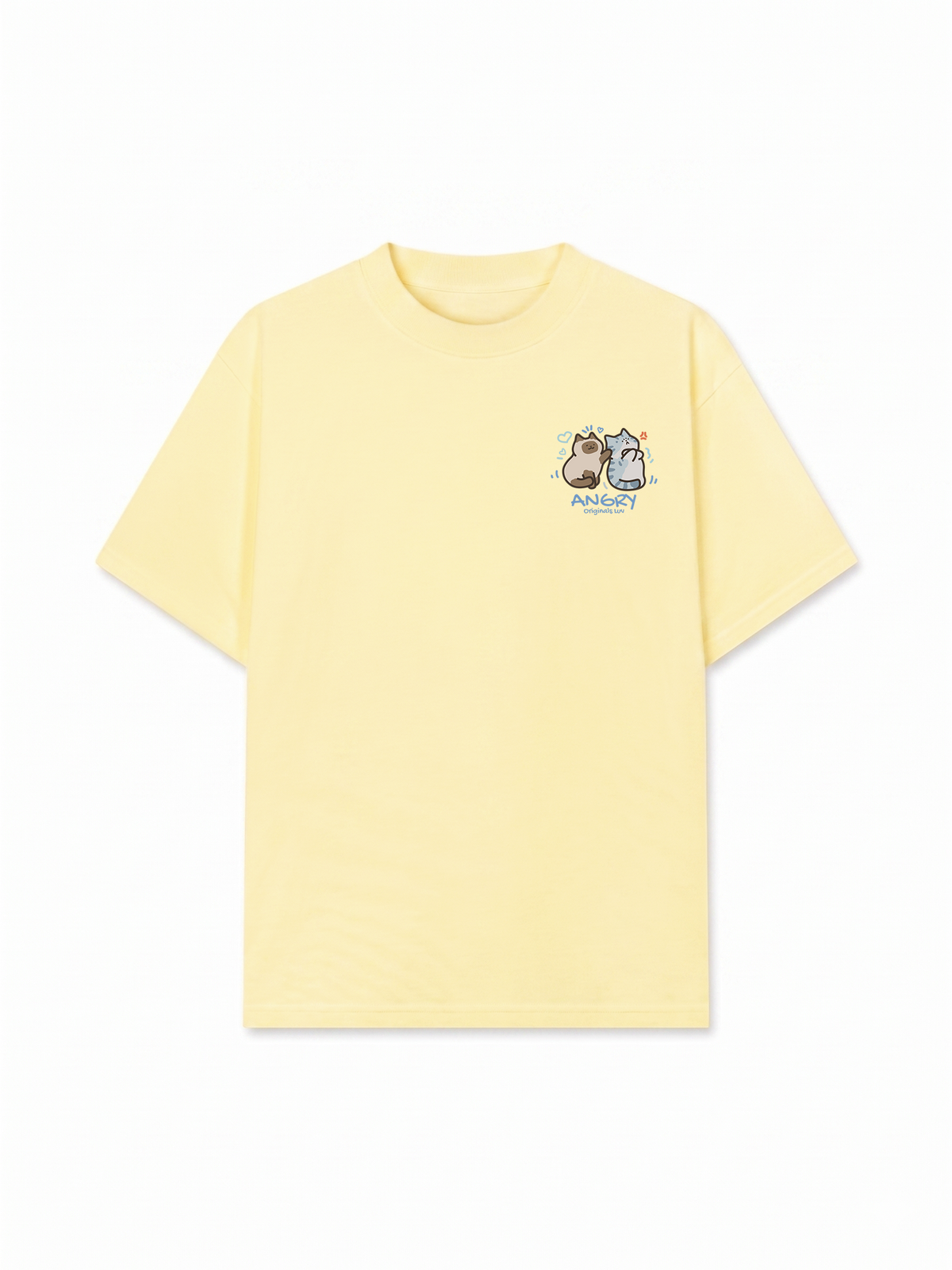 Áo Thun Relaxed Fit Angry Luv Cat Couple