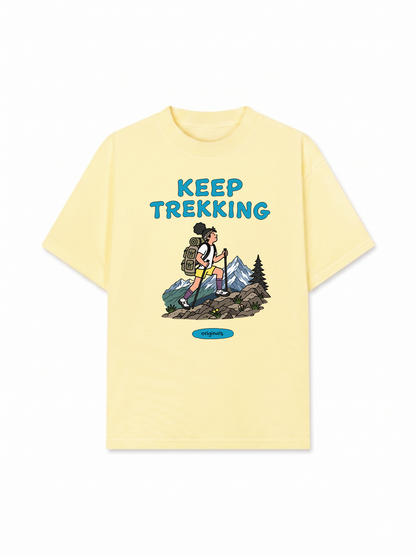 Áo Thun Relaxed Fit Keep Trekking For Girl