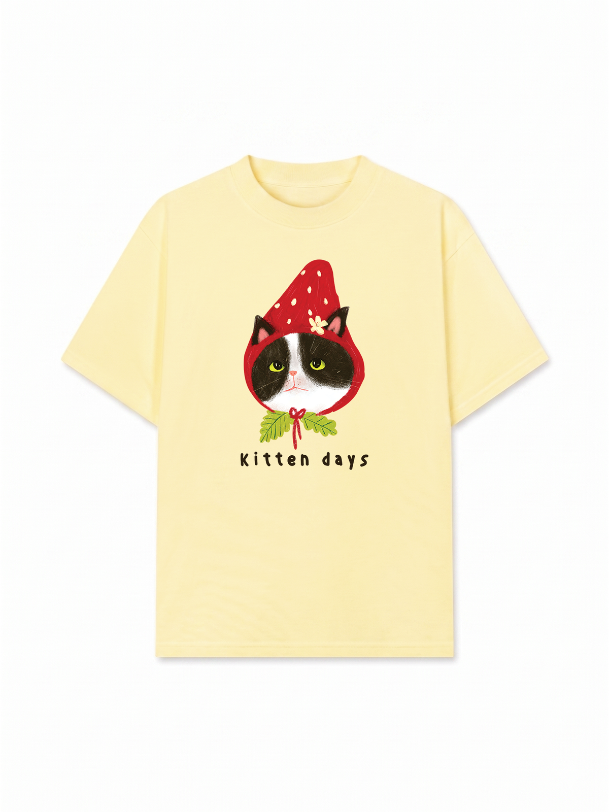 Áo Thun Relaxed Fit Strawberry Meow Kitten Day