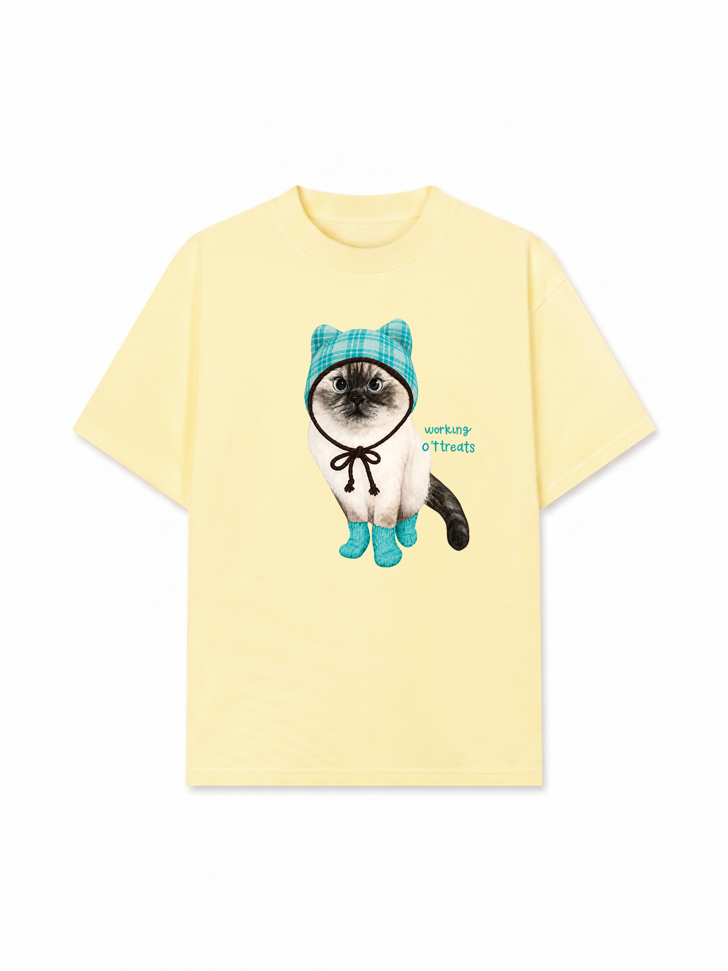 Áo Thun Relaxed Fit Working O'ttreats Blue Tiffany Meow