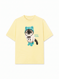 Áo Thun Relaxed Fit Working O'ttreats Blue Tiffany Meow