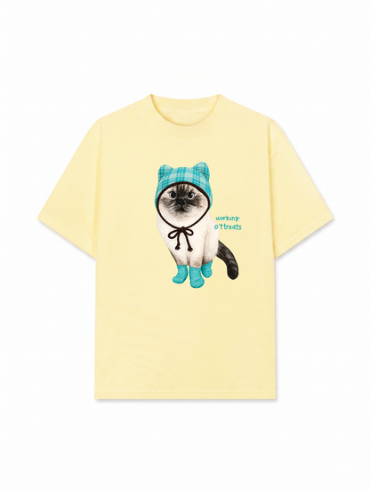 Áo Thun Relaxed Fit Working O'ttreats Blue Tiffany Meow