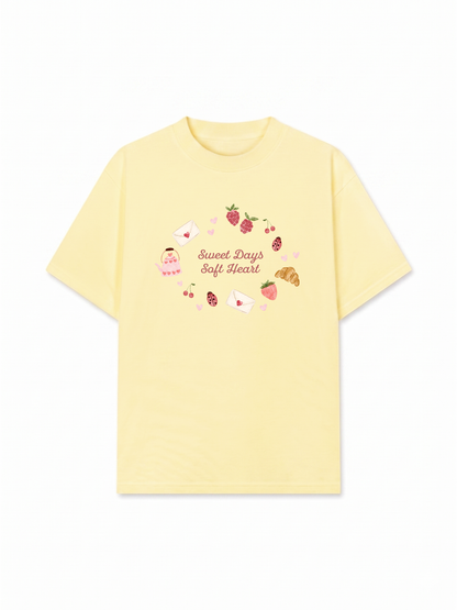 Áo Thun Relaxed Fit Soft Heart, Sweet Days