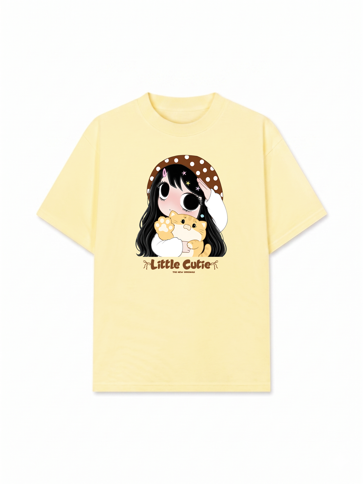 Áo Thun Relaxed Fit Little Girl Brown Dots