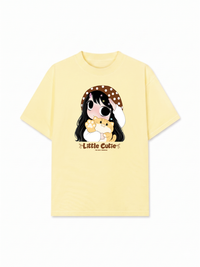 Áo Thun Relaxed Fit Little Girl Brown Dots