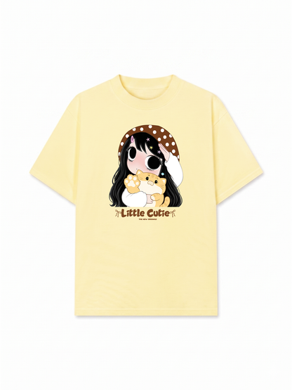 Áo Thun Relaxed Fit Little Girl Brown Dots