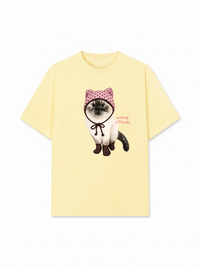 Áo Thun Relaxed Fit Working O'ttreats Pink Meow