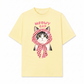 Áo Thun Relaxed Fit Meowy Cat Pink Plaid